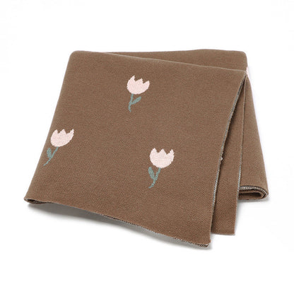 MyKids-USA® Knitted Baby Blanket With Fresh Floral Design: Collection For,,
