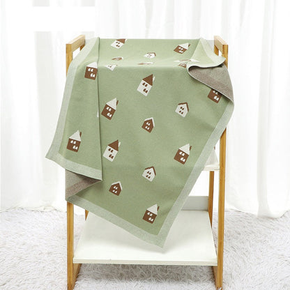 MyKids-USA® Knitted Cute Little House Soft Baby Blanket, Perfect For Newborn Boys And Girls