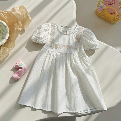 MyKids-USA® Kids Girls Short Sleeves Polka Dots Dress