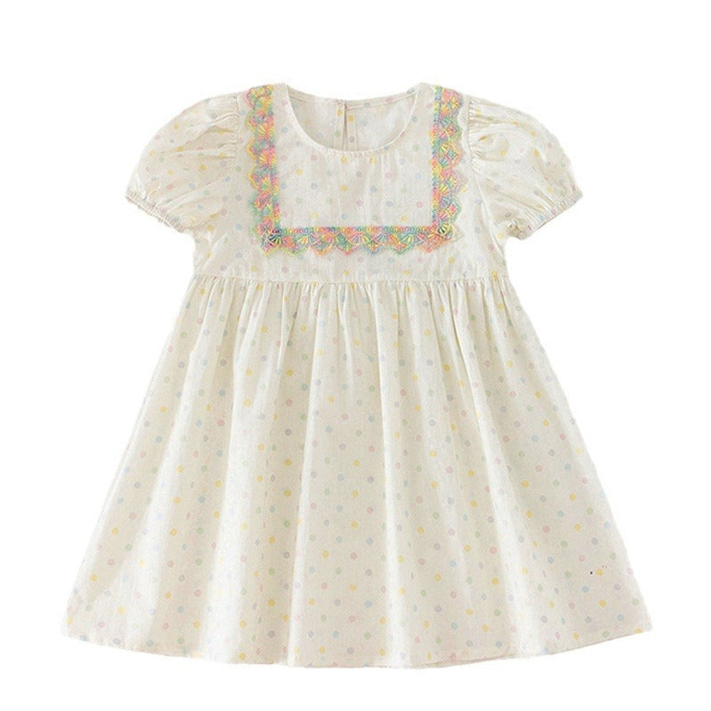 MyKids-USA® Kids Girls Short Sleeves Polka Dots Dress