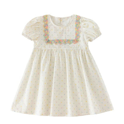 MyKids-USA® Kids Girls Short Sleeves Polka Dots Dress