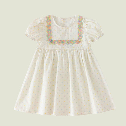 MyKids-USA® Kids Girls Short Sleeves Polka Dots Dress
