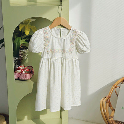 MyKids-USA® Kids Girls Short Sleeves Polka Dots Dress