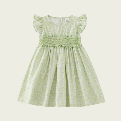 MyKids-USA® Baby Kids Girls Fly Sleeves Floral Print Dress
