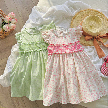 MyKids-USA® Baby Kids Girls Fly Sleeves Floral Print Dress