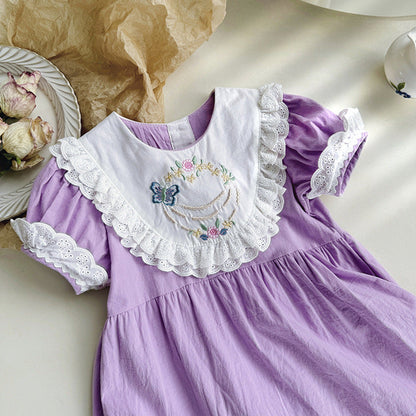 MyKids-USA® Baby Kids Girls Short Sleeves Noble Princess Dress
