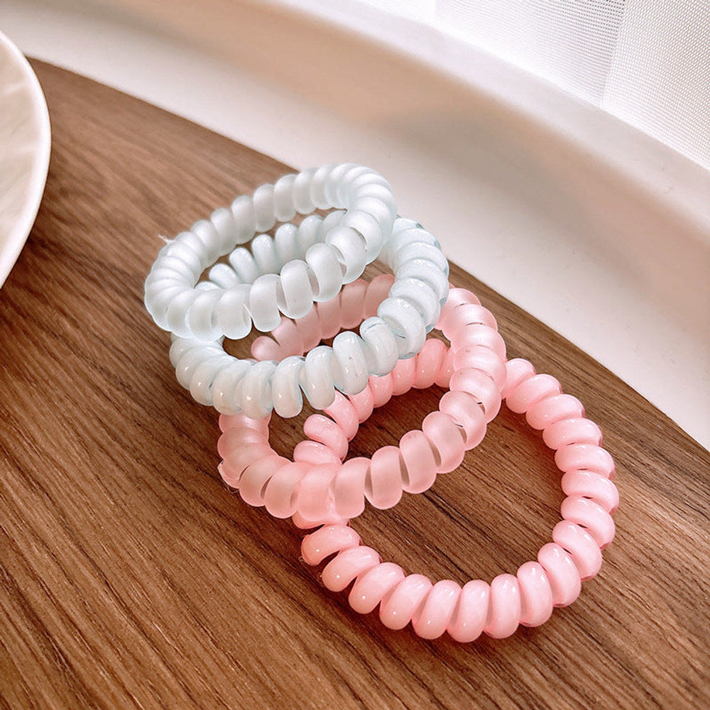 MyKids-USA® Sweet And Refreshing Matte Telephone Cord Style Hair Tie With High Elasticity Set