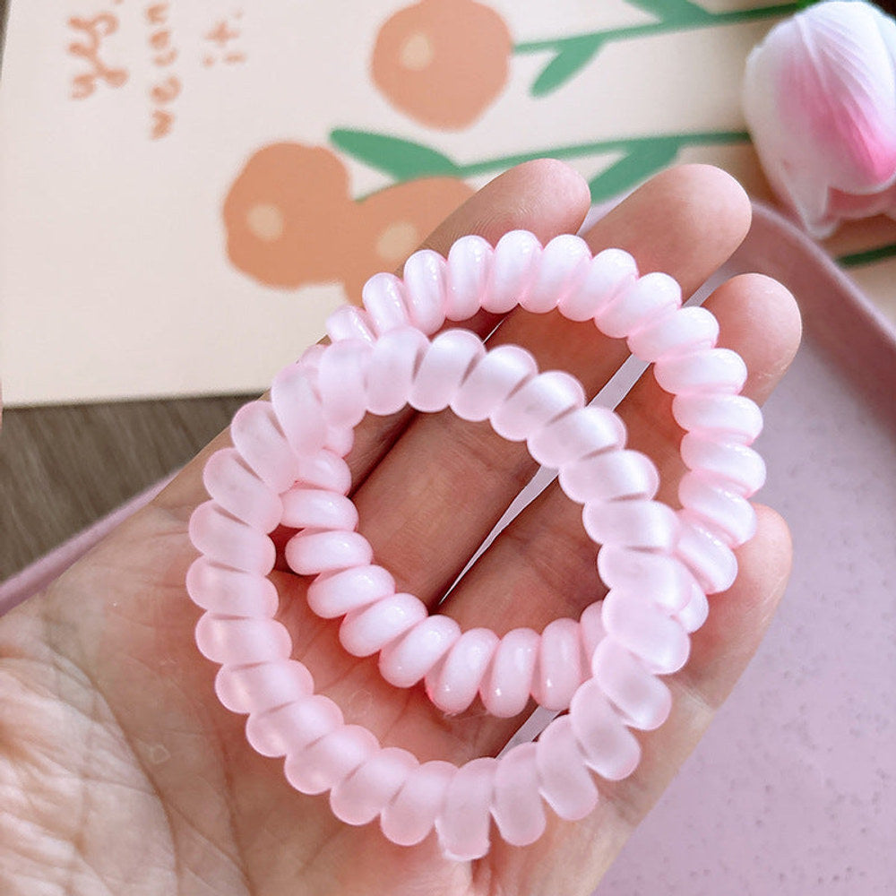 MyKids-USA® Sweet And Refreshing Matte Telephone Cord Style Hair Tie With High Elasticity Set