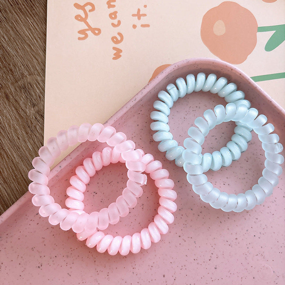 MyKids-USA® Sweet And Refreshing Matte Telephone Cord Style Hair Tie With High Elasticity Set