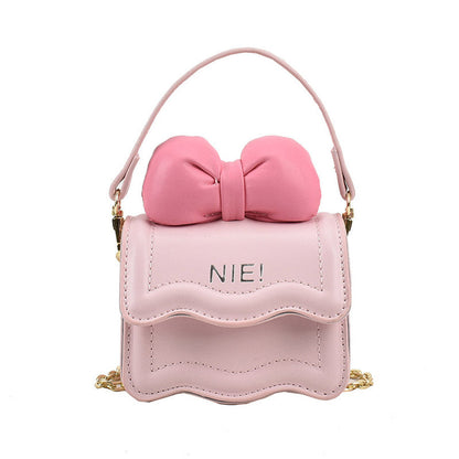 MyKids-USA® Stylish Mini Carry-On Girls’ Portable Big Bow Princess Crossbody Handbag