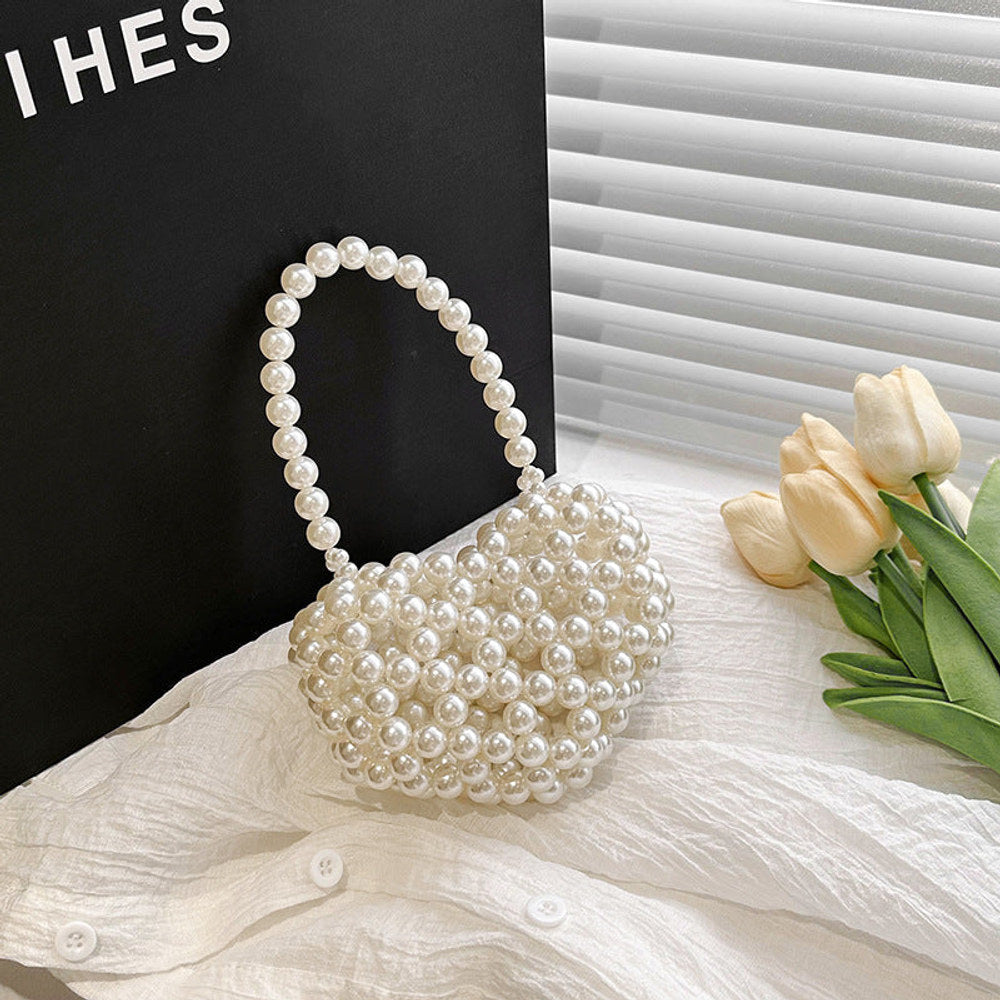 MyKids-USA® Stylish Cute Carry-On Girls’ Portable Beaded Beige Princess Crossbody Handbag