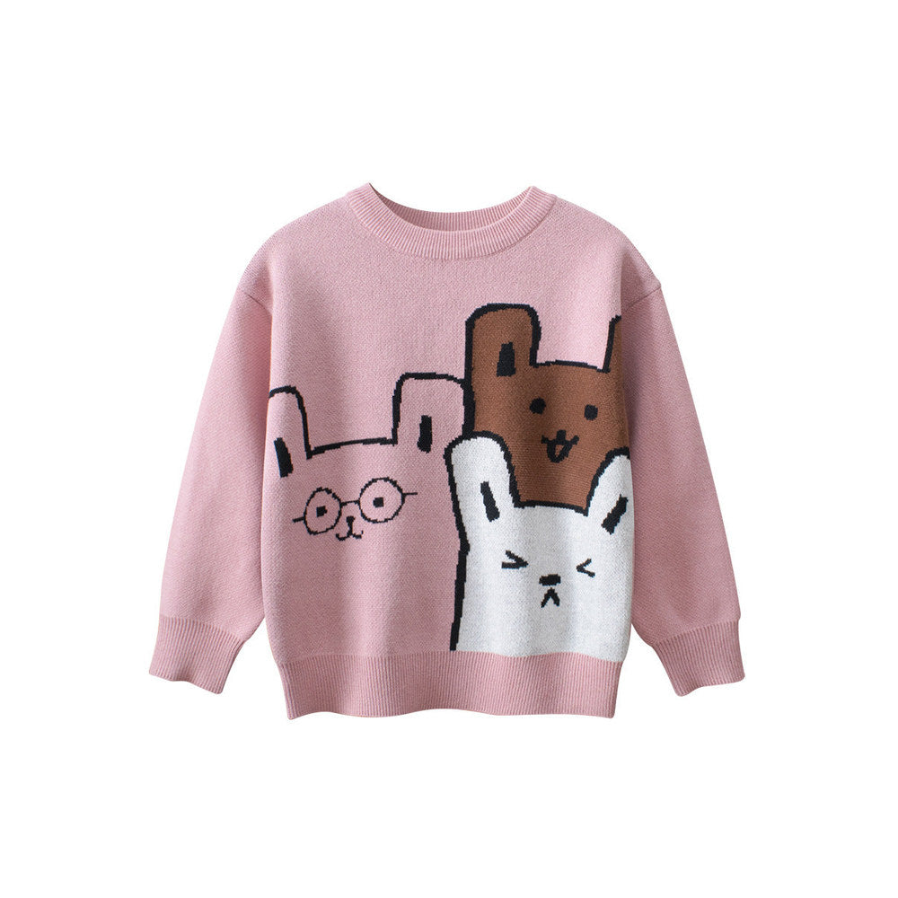 MyKids-USA® Baby Girls Kids Cute Animals Pattern Crew Neck Long Sleeves Knit Pullover