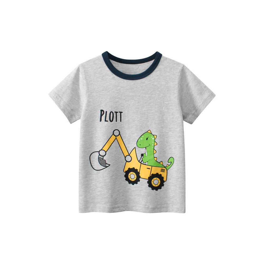 MyKids-USA® Construction Vehicles Printing Boys T-Shirt In European And American Style For