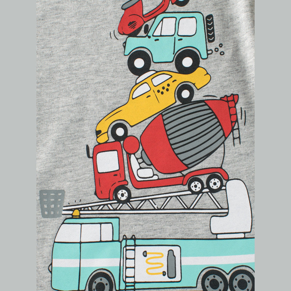 MyKids-USA® Construction Vehicles Printing Boys T-Shirt In European And American Style For
