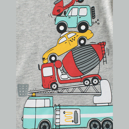 MyKids-USA® Construction Vehicles Printing Boys T-Shirt In European And American Style For