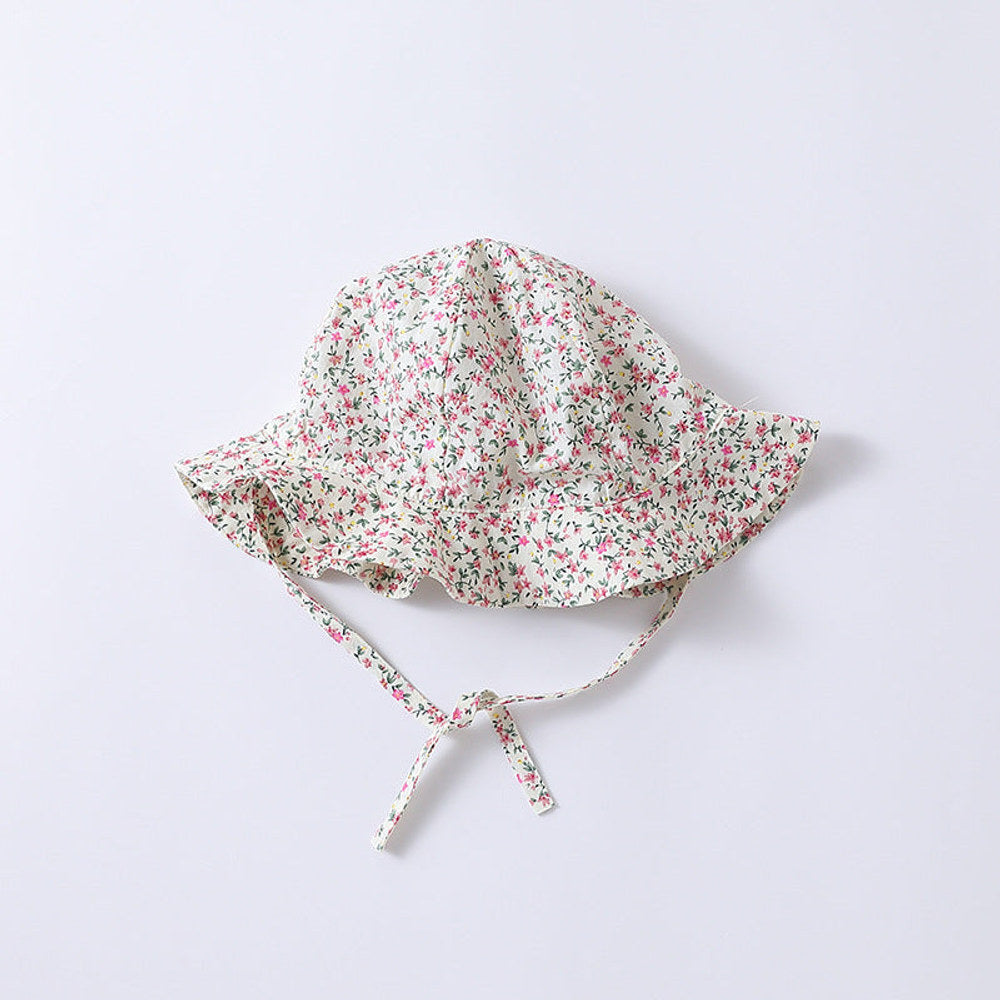 MyKids-USA® Baby Girls Floral Printing Sleeveless Strap Romper And Hat Clothing Sets