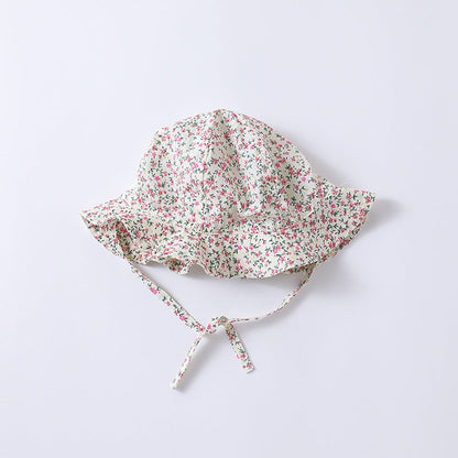 MyKids-USA® Baby Girls Floral Printing Sleeveless Strap Romper And Hat Clothing Sets