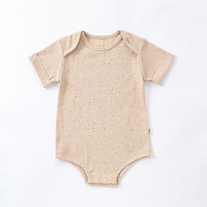 MyKids-USA® Summer Baby Boys And Girls Simple Solid Color Short Sleeves Crew Neck Tiny Dots Romper/bodysuit