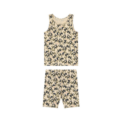 MyKids-USA® Baby Kids Unisex Animals Print Sleeveless Vest And Shorts Set