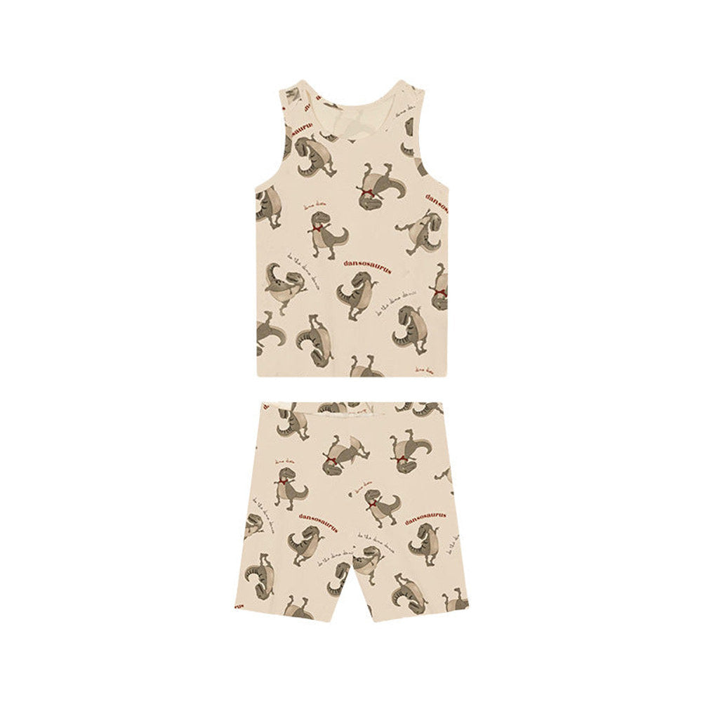 MyKids-USA® Baby Kids Unisex Animals Print Sleeveless Vest And Shorts Set