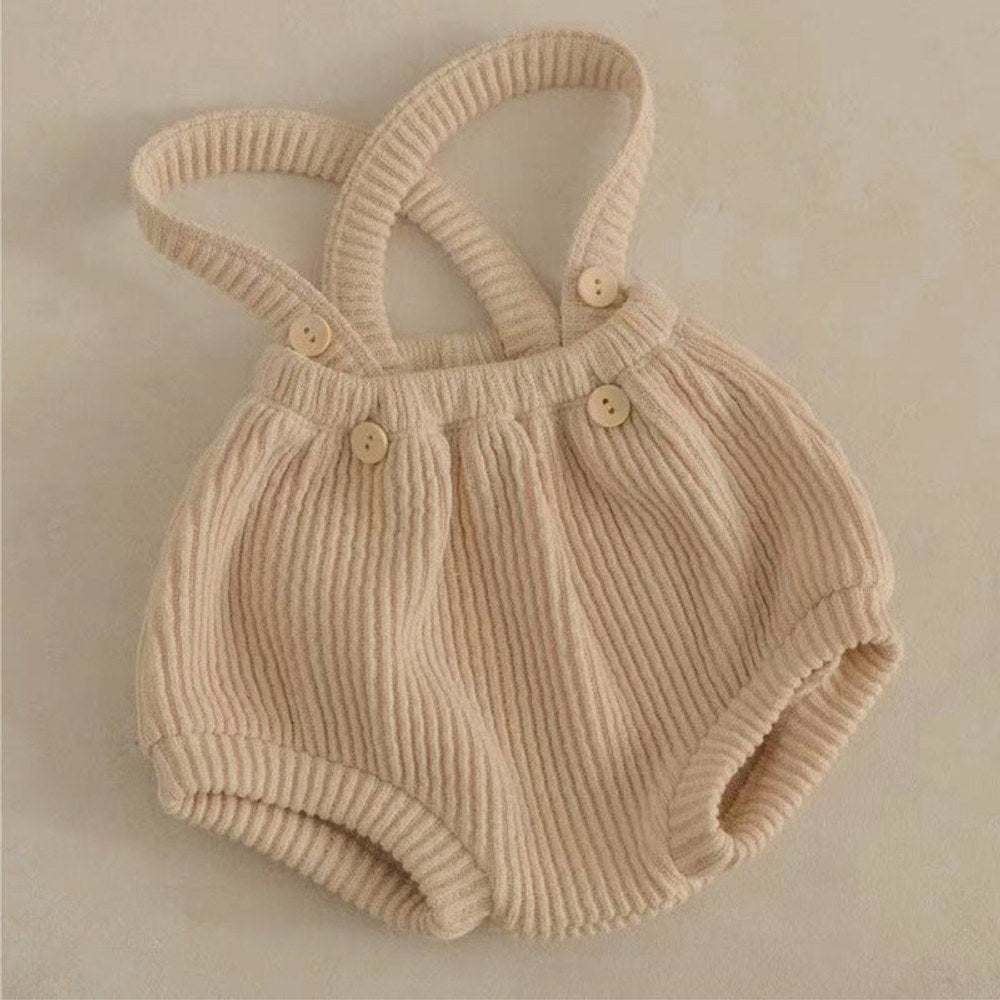 MyKids-USA® Infant Baby Kids Boys And Girls 3-Color Solid Color Simple Strap Overalls