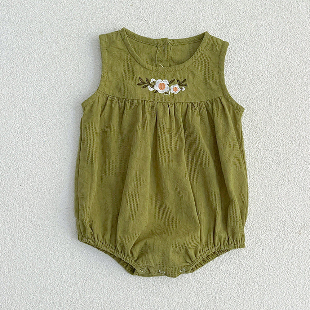 MyKids-USA® Baby Girls Sleeveless Floral Embroidered Pattern Simple Dress And bodysuit – Princess Sister Matching Set
