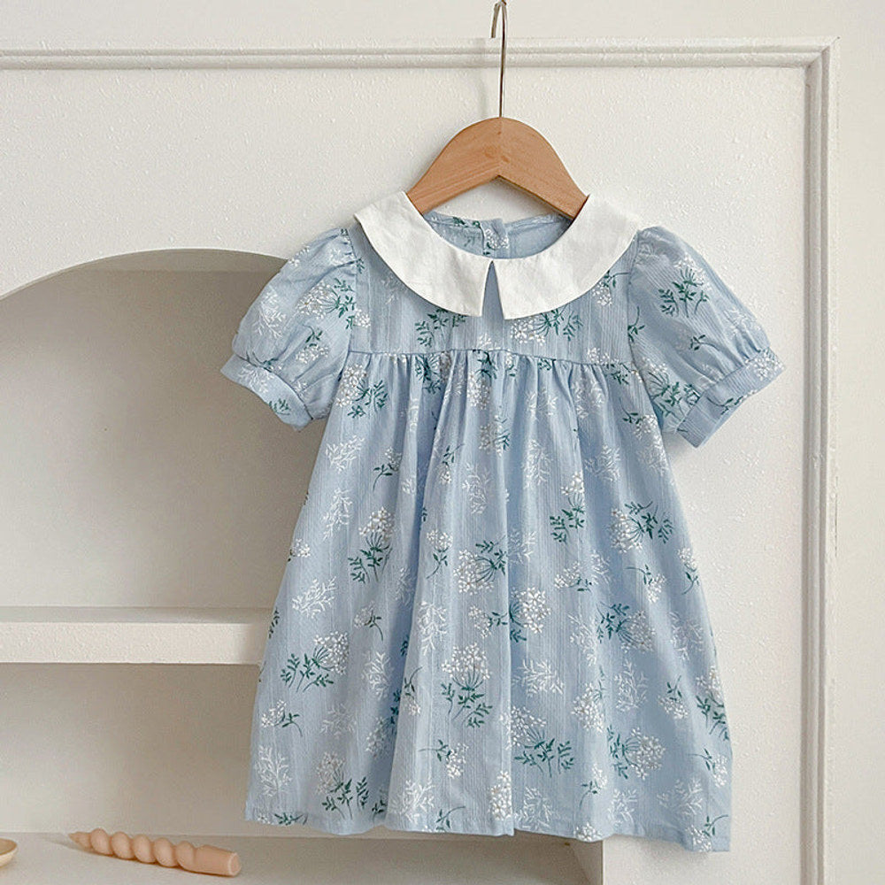 MyKids-USA® Arrival Summer Girls Peter Pan Collar Short Sleeves bodysuit And Dress – Princess Sister Matching Set