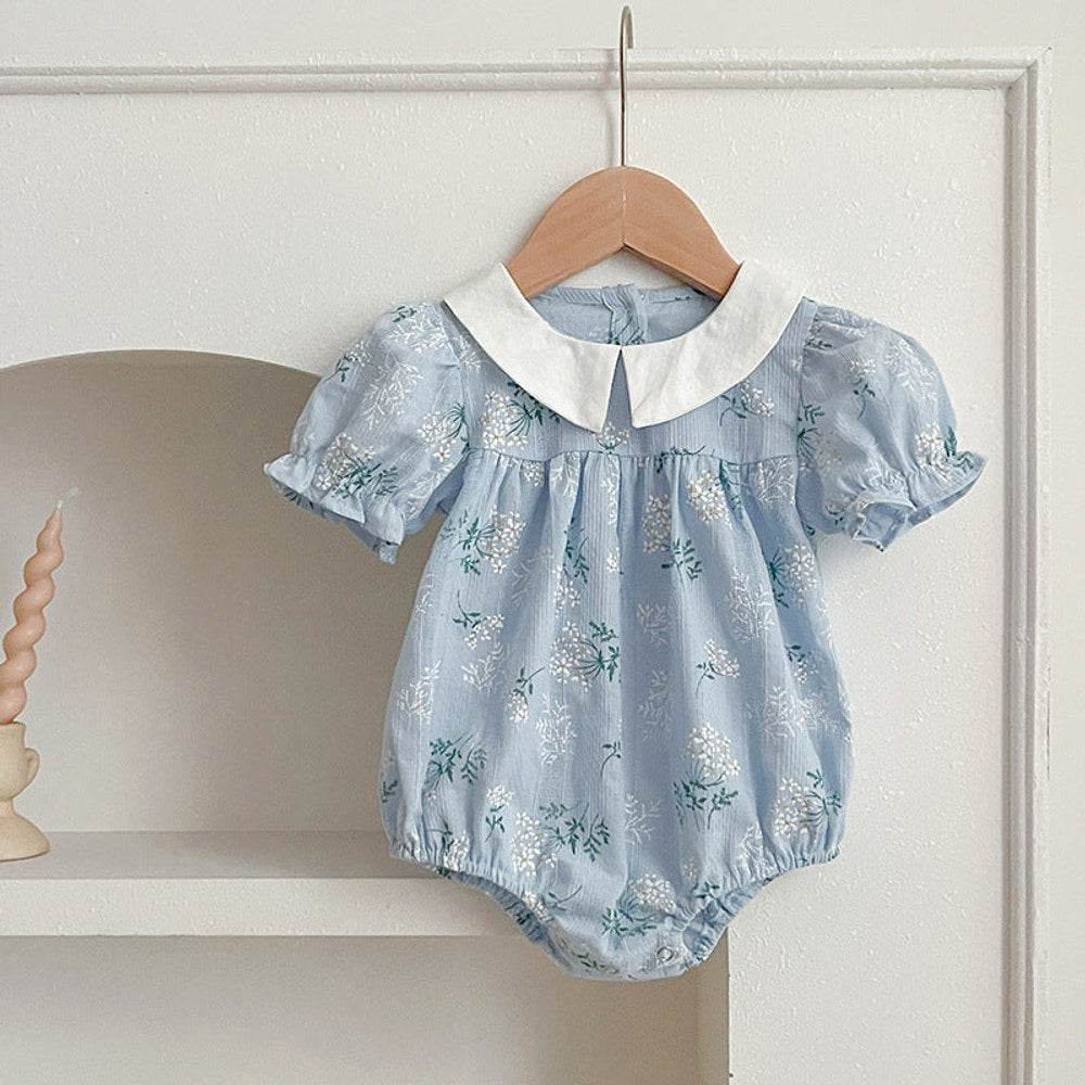 MyKids-USA® Arrival Summer Girls Peter Pan Collar Short Sleeves bodysuit And Dress – Princess Sister Matching Set