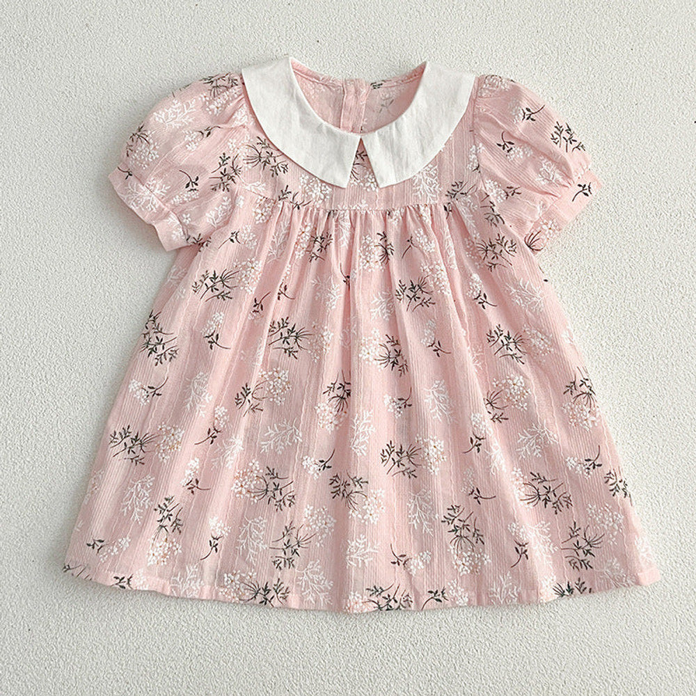 MyKids-USA® Arrival Summer Girls Peter Pan Collar Short Sleeves bodysuit And Dress – Princess Sister Matching Set