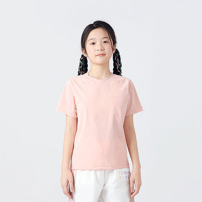 MyKids-USA® Boys And Girls Solid Color Elastic Quick Dry Sportswear T-Shirt In European And American Style