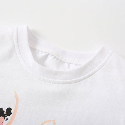 MyKids-USA® Baby Kids Girls Cartoon Print T-Shirt And Shorts Clothing Set