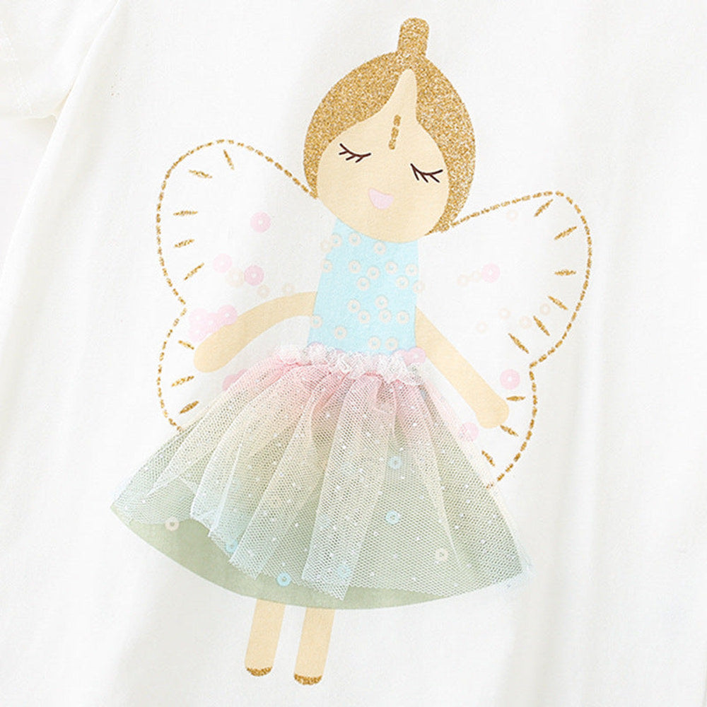 MyKids-USA® Baby Kids Girls Angel Print T-Shirt And Shorts Clothing Set