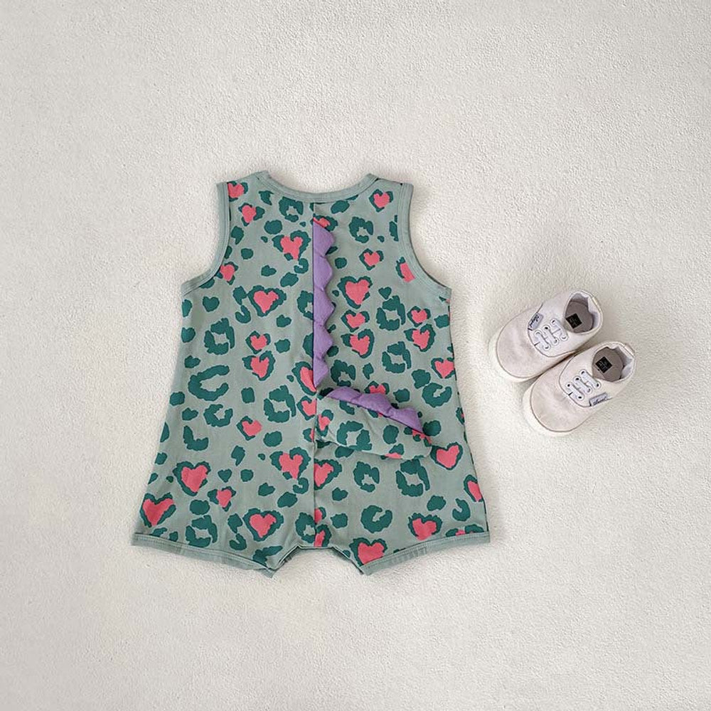 MyKids-USA® Baby Unisex Sleeveless Cute Dinosaur Design Heart Pattern bodysuit