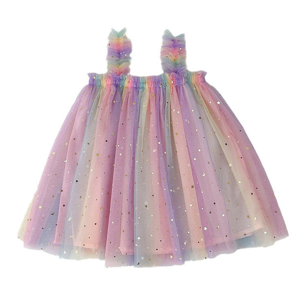MyKids-USA® Design Kids Girls Elegant Fairy Style Sequin Mesh Sleeveless Dress