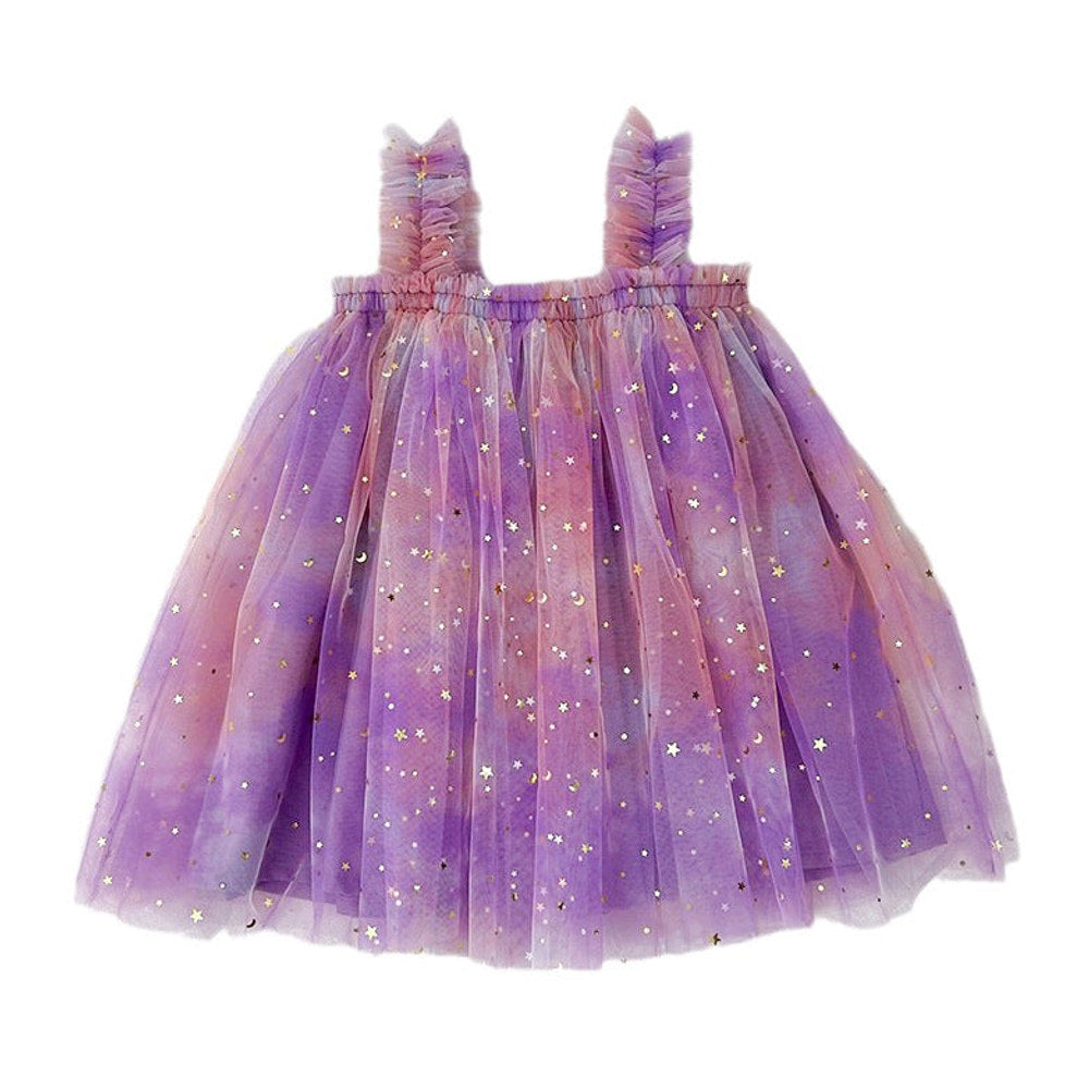 MyKids-USA® Design Kids Girls Elegant Fairy Style Sequin Mesh Sleeveless Dress
