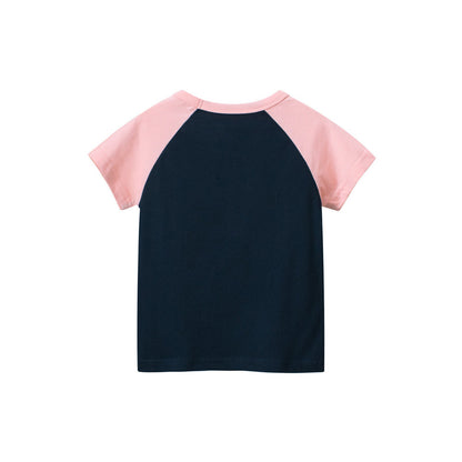 MyKids-USA® Cartoon Dragon Print Girls’ T-Shirt In European And American Style