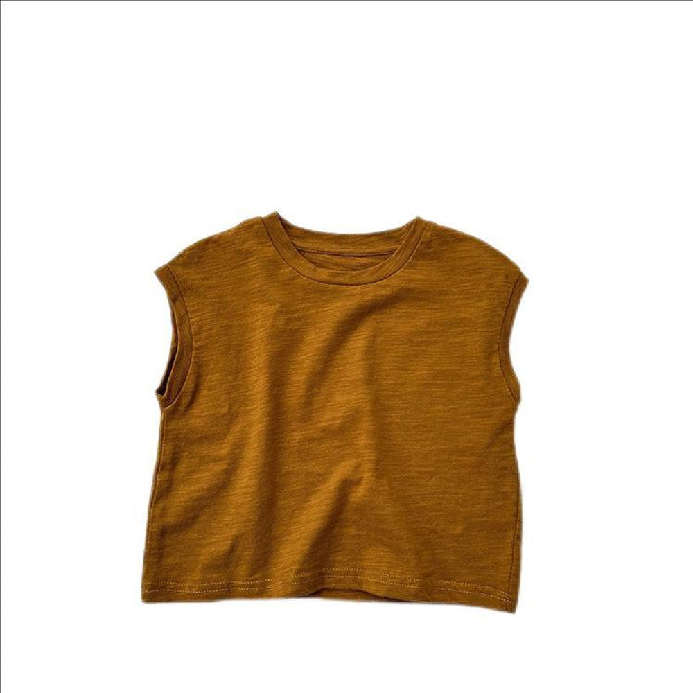 MyKids-USA® Kids Unisex Crew Neck Sleeveless Thin Solid Color Top Vest