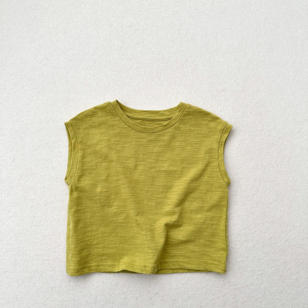 MyKids-USA® Kids Unisex Crew Neck Sleeveless Thin Solid Color Top Vest