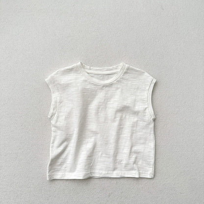 MyKids-USA® Kids Unisex Crew Neck Sleeveless Thin Solid Color Top Vest
