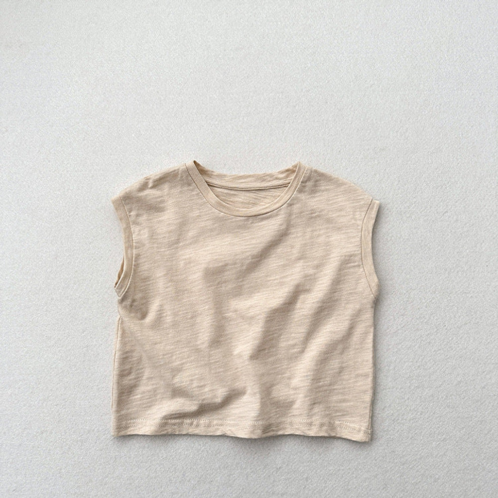 MyKids-USA® Kids Unisex Crew Neck Sleeveless Thin Solid Color Top Vest