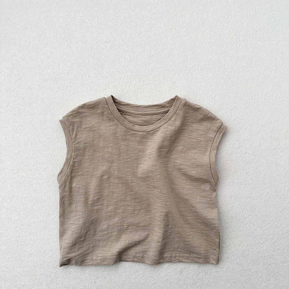 MyKids-USA® Kids Unisex Crew Neck Sleeveless Thin Solid Color Top Vest