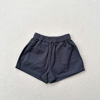 MyKids-USA® Kids Unisex Casual Thin Solid Color Basic Shorts