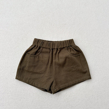 MyKids-USA® Kids Unisex Casual Thin Solid Color Basic Shorts