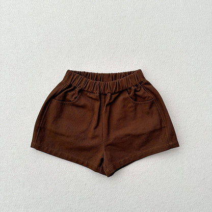 MyKids-USA® Kids Unisex Casual Thin Solid Color Basic Shorts