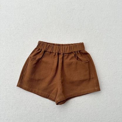 MyKids-USA® Kids Unisex Casual Thin Solid Color Basic Shorts