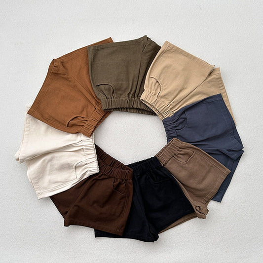 MyKids-USA® Kids Unisex Casual Thin Solid Color Basic Shorts