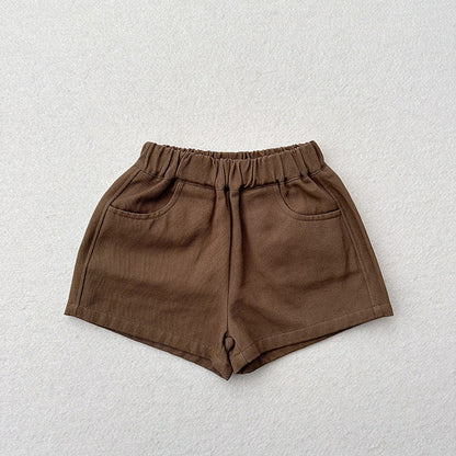 MyKids-USA® Kids Unisex Casual Thin Solid Color Basic Shorts