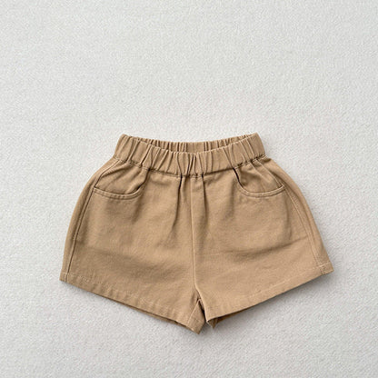 MyKids-USA® Kids Unisex Casual Thin Solid Color Basic Shorts
