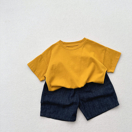 MyKids-USA® Unisex Dark Blue Denim Shorts