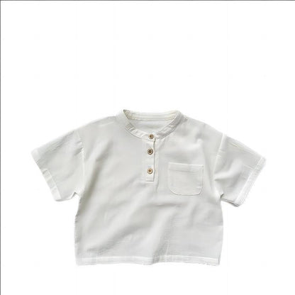 MyKids-USA® Kids Unisex Soft Comfortable Short Sleeves Thin Solid Color Top Base T-Shirt
